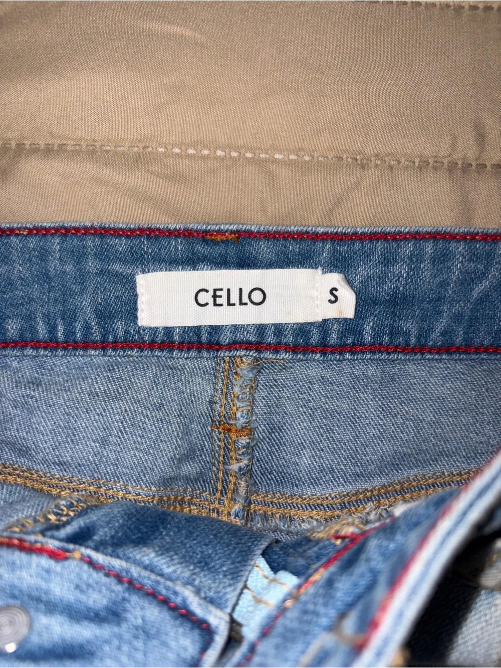 Cello Light Blue Frayed Hem Denim Skirt - Picture 3 of 6
